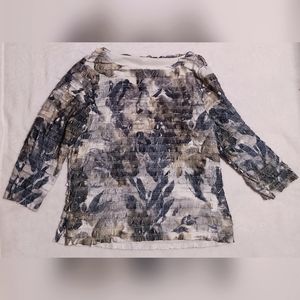 COLDWATER CREEK WOMANS FRINGE SCALLOPED TOP SIZE M 10-12